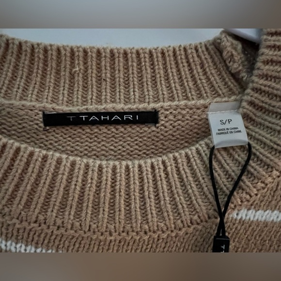 NWT - T Tahari Striped Long Sleeve Crewneck Sweater - Picture 5 of 8